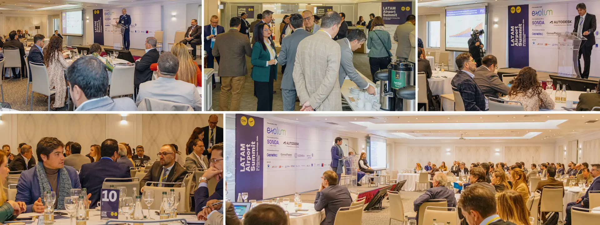a collage of photos taken from latam airport summit